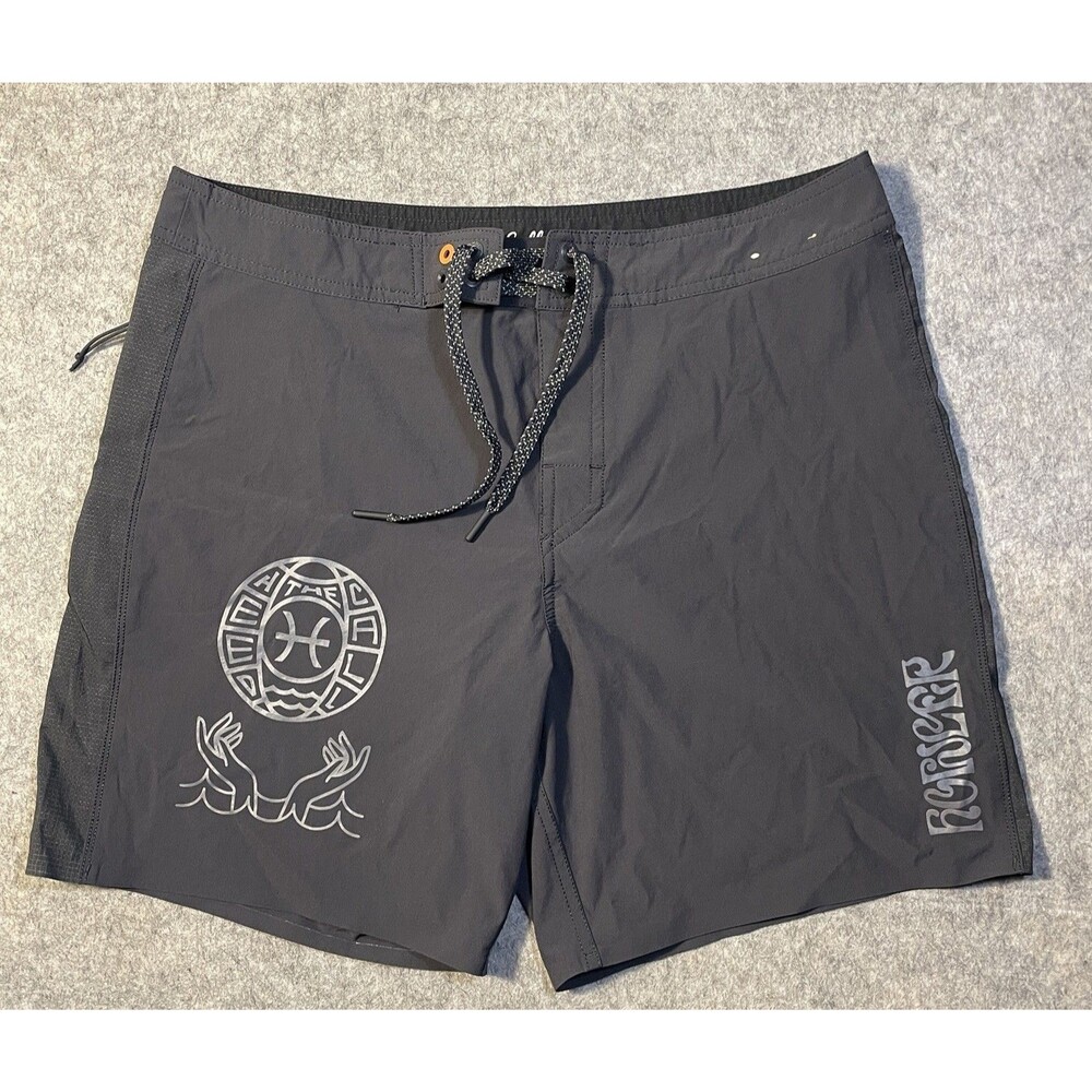Howler Brothers Heed The Call Board Shorts Black Graphic Swim Trunks Mens 33